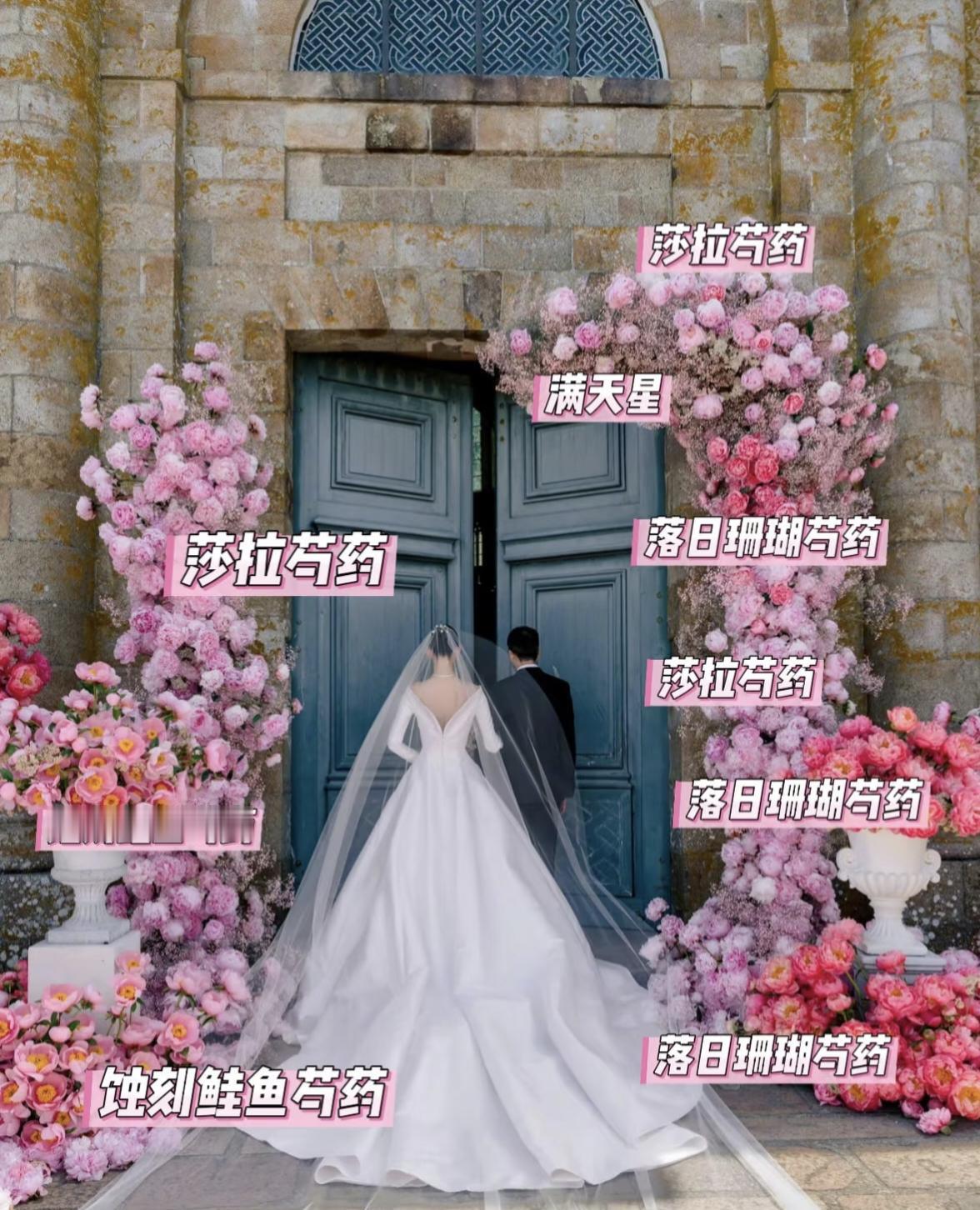 奚梦瑶何猷君婚礼上的花艺师真的插爽了，这么多漂亮又名贵的芍药就这样大朵大朵的插，