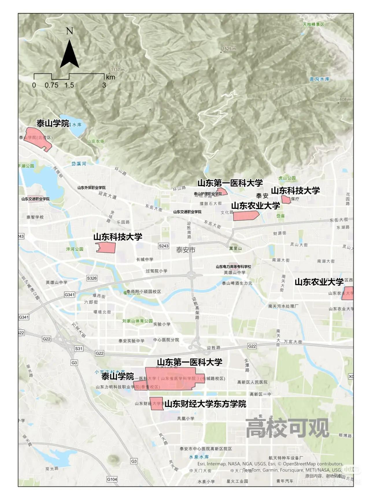 若泰安更重视大学发展，可于岱岳经济开发区集中打造大学城。此地交通便利，有高铁、1