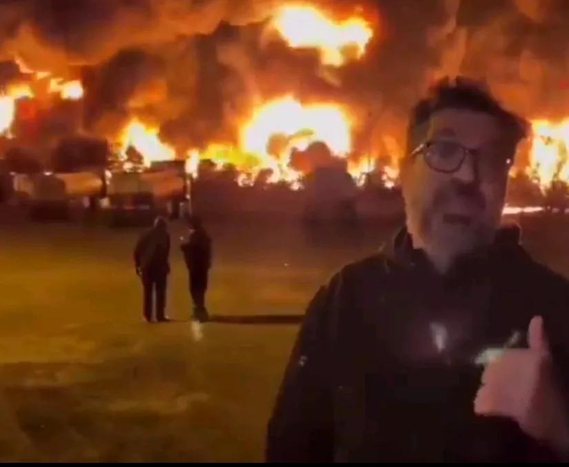 半岛电视台报道，当地时间8日，伊朗国家电视台记者拍摄的视频显示，由于德黑兰、阿尔