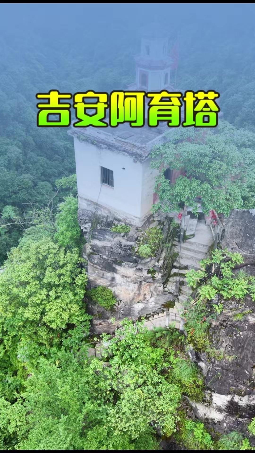 在江西深山的悬崖峭壁上，竟凭空矗立着一座古塔，它就是阿育塔。高180米，底围约8