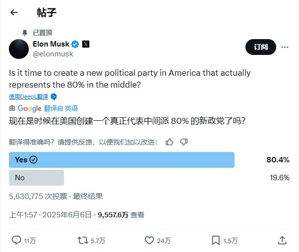 马斯克呼吁组建“美国党”，是噱头还是打算与两党分庭抗礼？ 马斯克希望在共和党