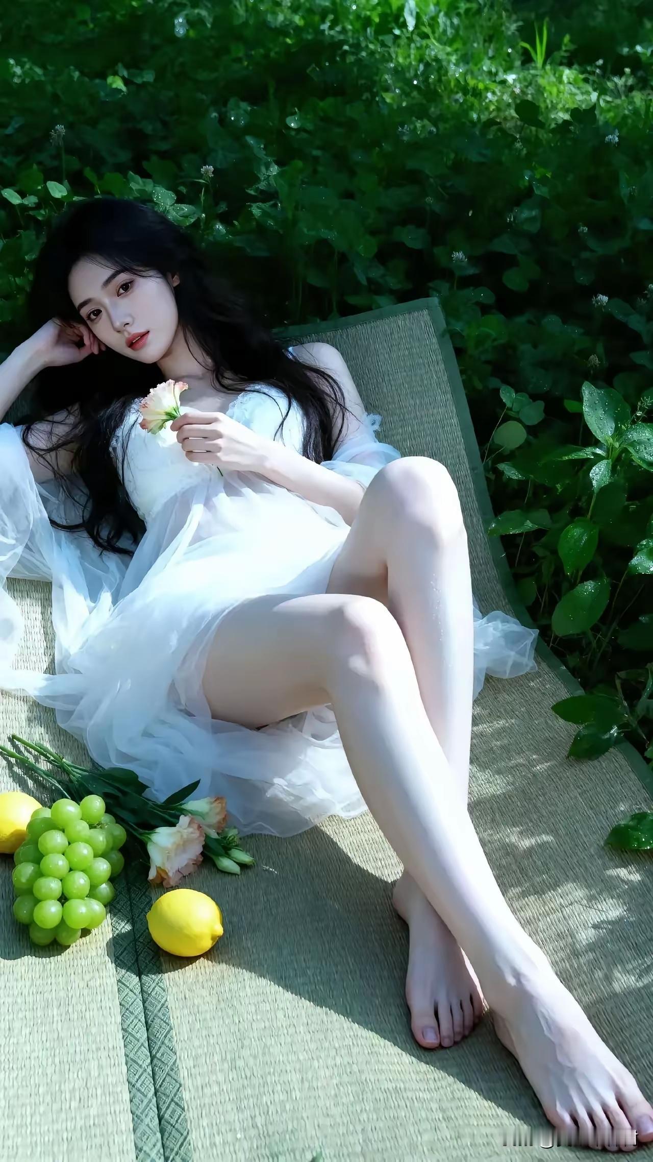 夏日午后，少女与水果的清新时光🍉🍇🍋