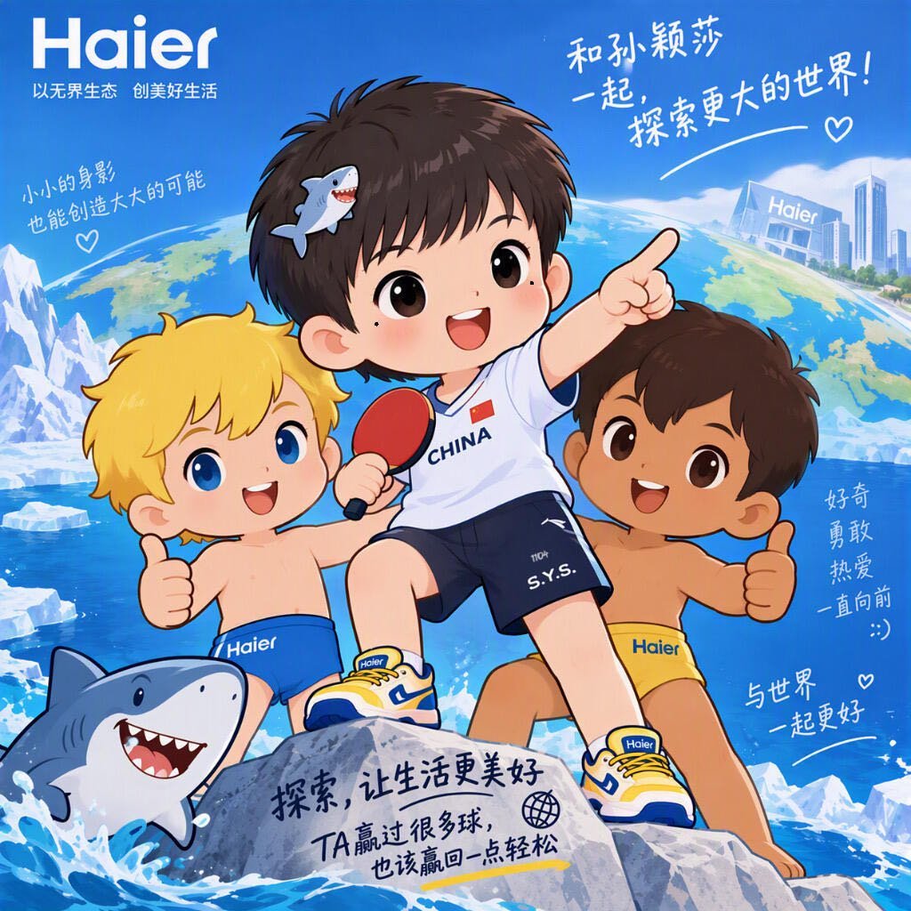 #海尔孙颖莎#携手同进~共赴美好未来🙌🙌​