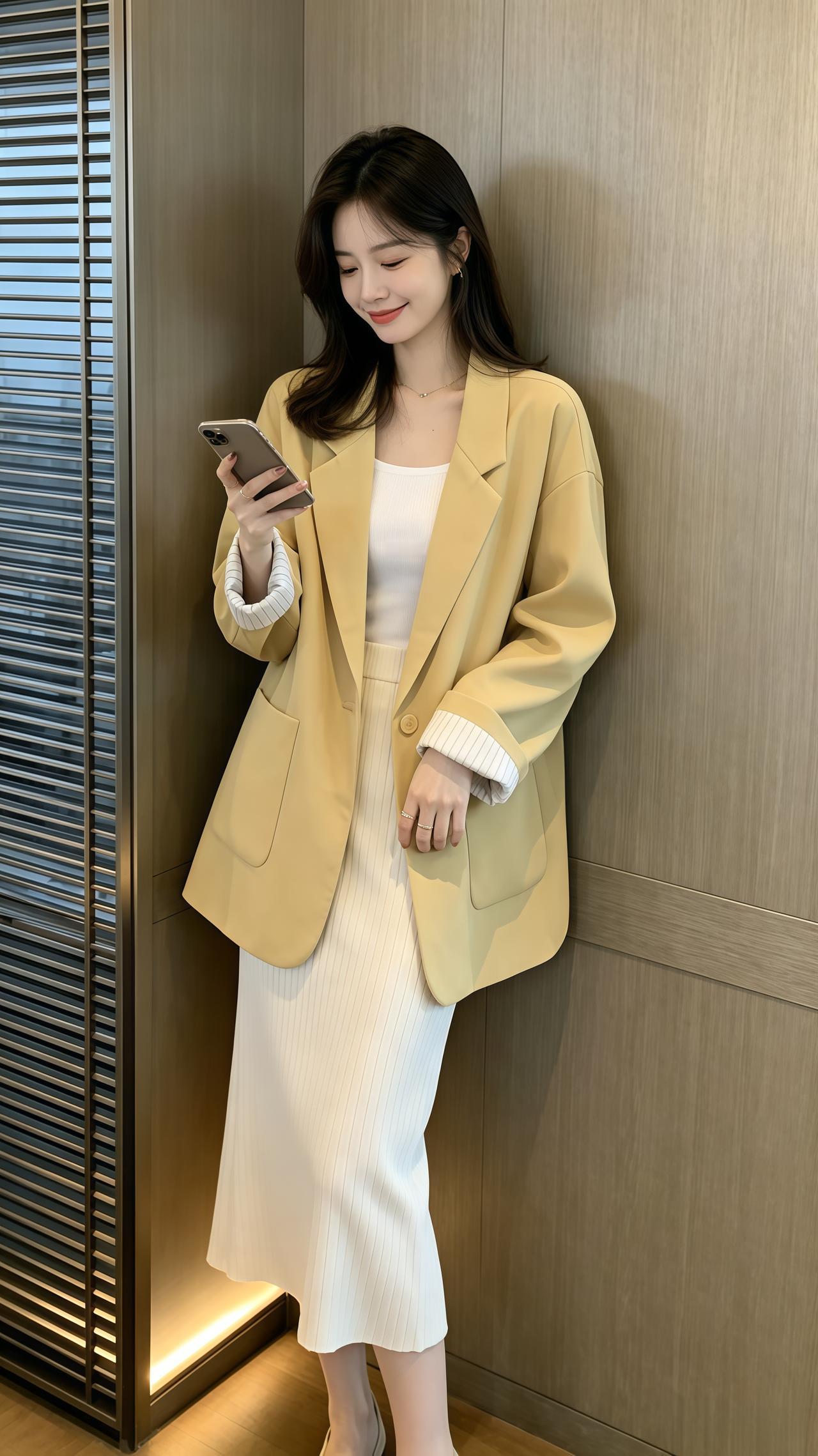 氛围感拉满的穿搭日常穿搭记录职场通勤穿搭参考早秋穿搭西装外套