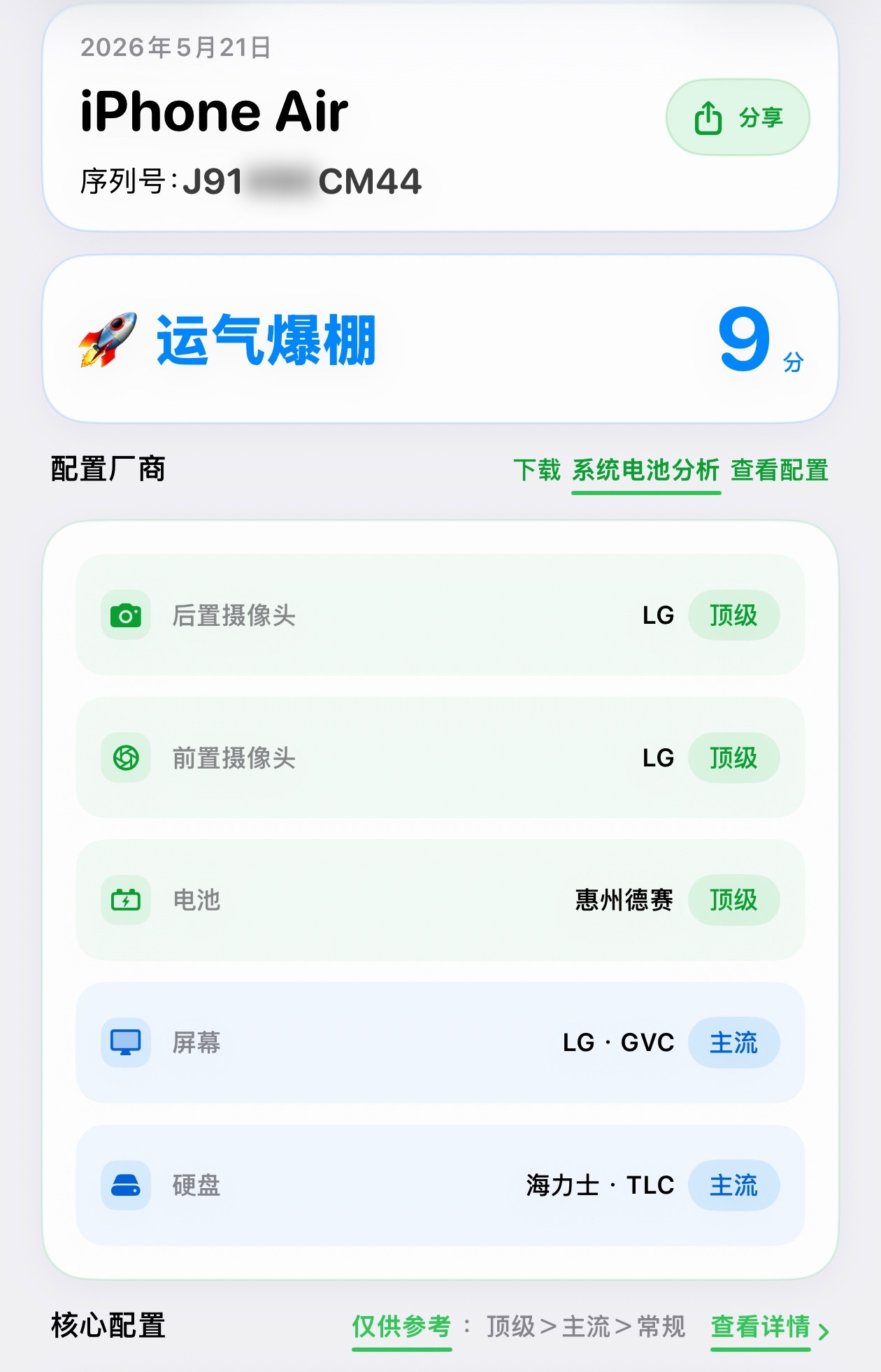 我看很多人还是非常在意自己iPhone的配置是哪家厂商的，我之前是从来没有查