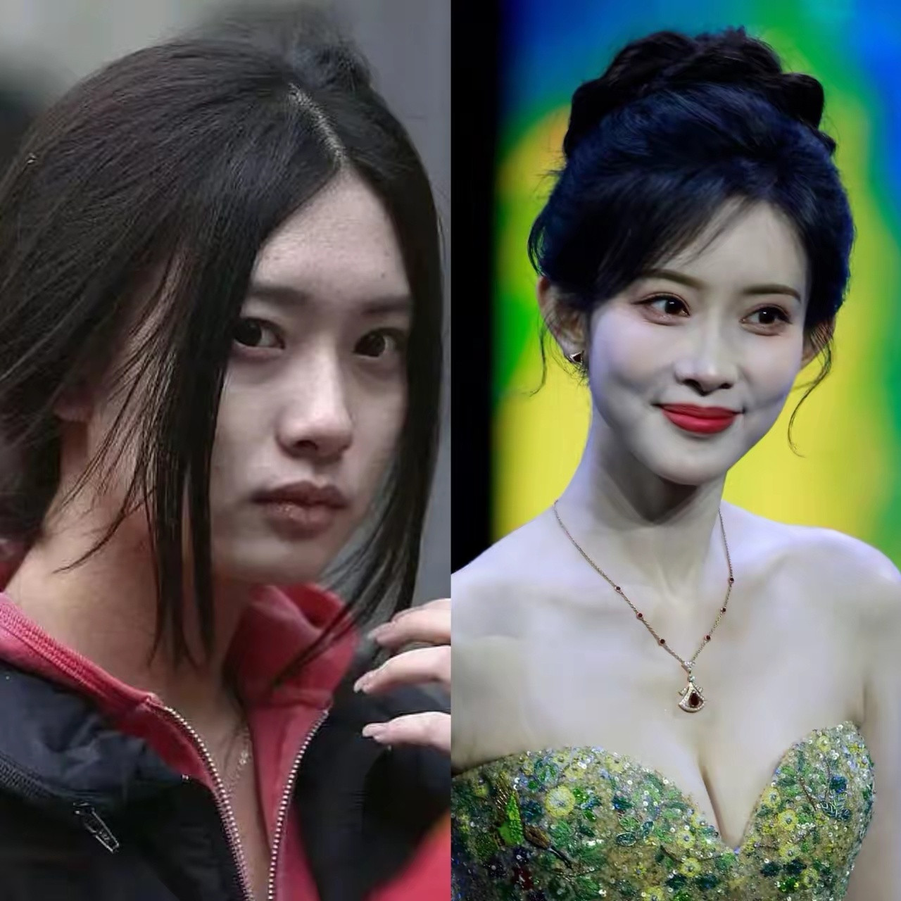 对比孟子义爆火前后的状态，真的能看出来，人一红气场和气质都跟着变了，整个人都被养