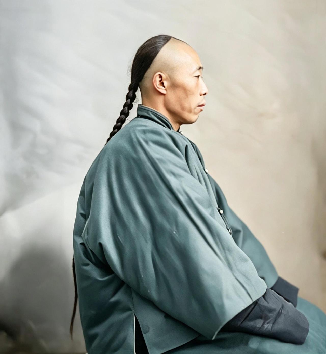 这是一八六九年，一位四十岁的京师旗人侧身端坐于镜头前，留下了一张格外引人注目的影