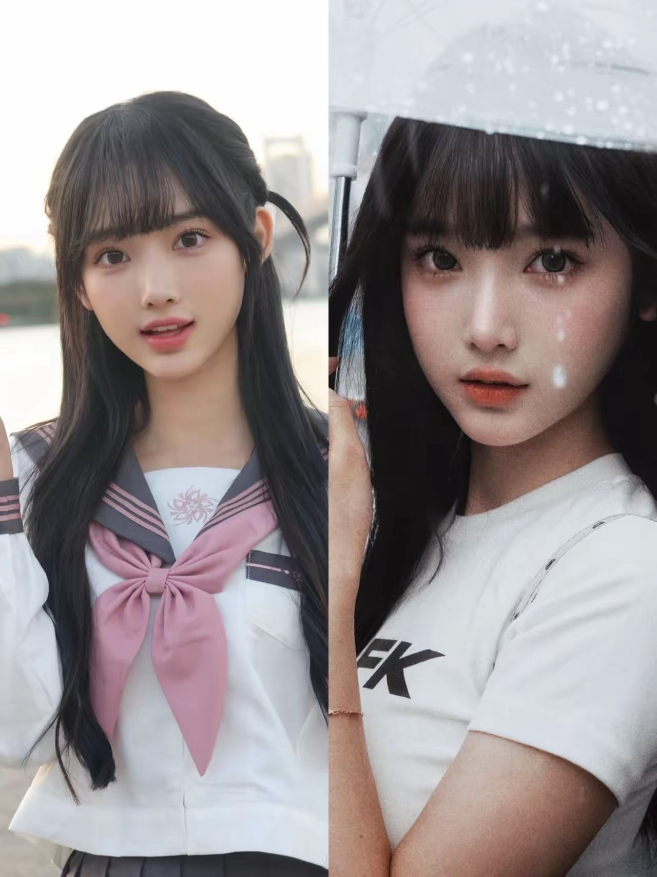 仔细看林俊杰女友77的长相越发觉得奇怪不是因为发型齐刘海没变过，不是因为太精致像