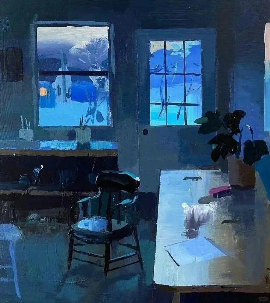 比较莫奈不同时期的日出作品，发现它们就像我相册里不同天气的日出照片，记录的都是光