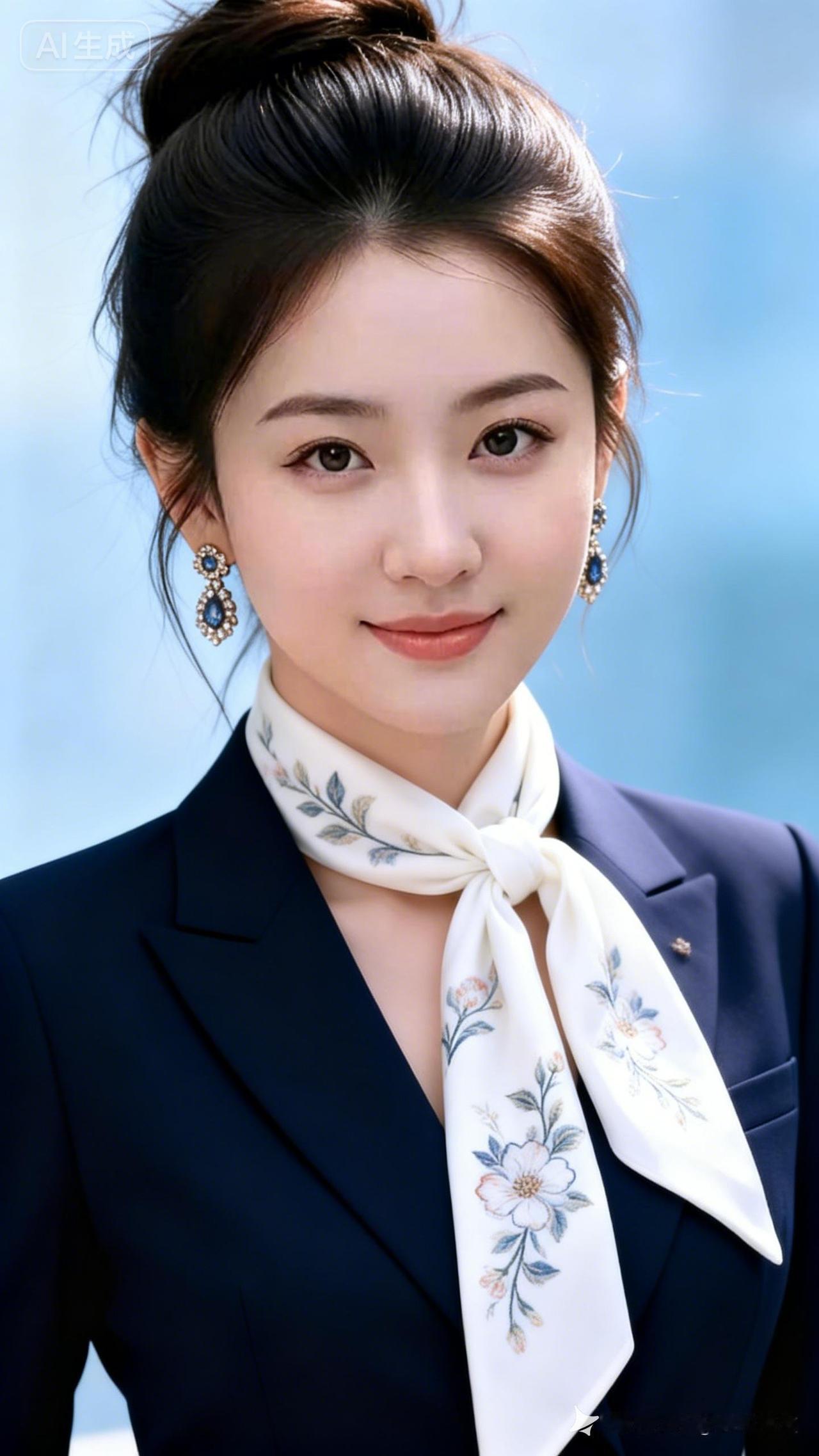 优雅职场风，蓝白配，气质满分！