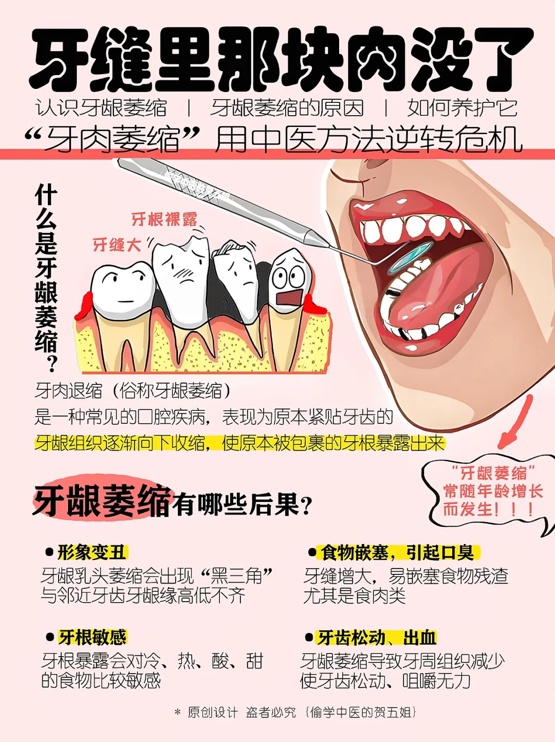 牙龈猥琐发育‼️ 牙龈萎缩、出血红肿怎么办😱