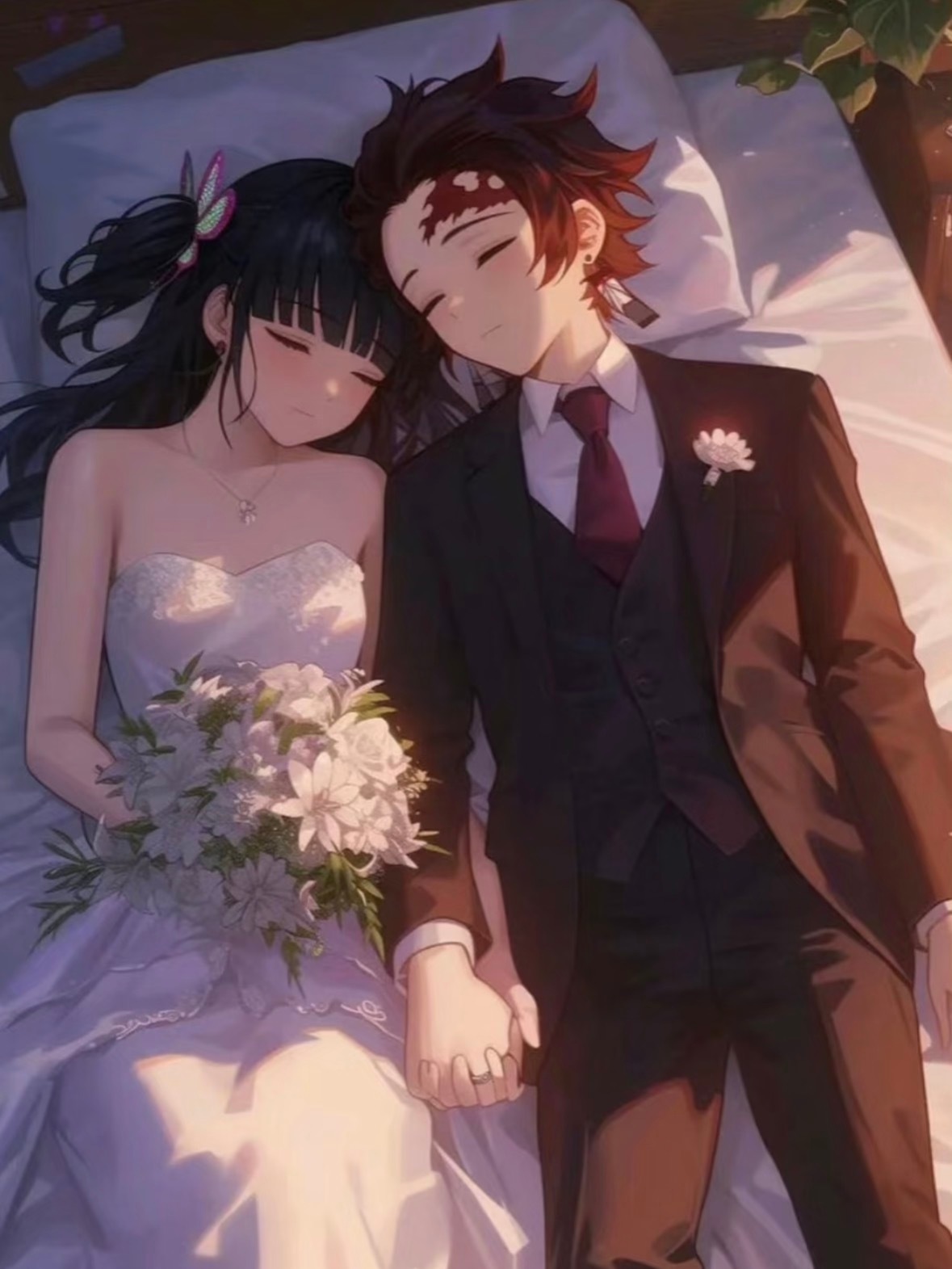 鬼灭之刃，新婚快乐，这一刻幸福具象化了！👰🏻♀️动漫点评团海外动漫名场面鬼灭