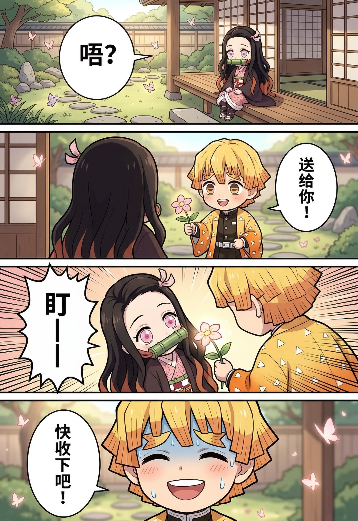 Q版鬼灭太萌啦，祢豆子摸头杀暴击！动漫点评团鬼灭之刃动漫