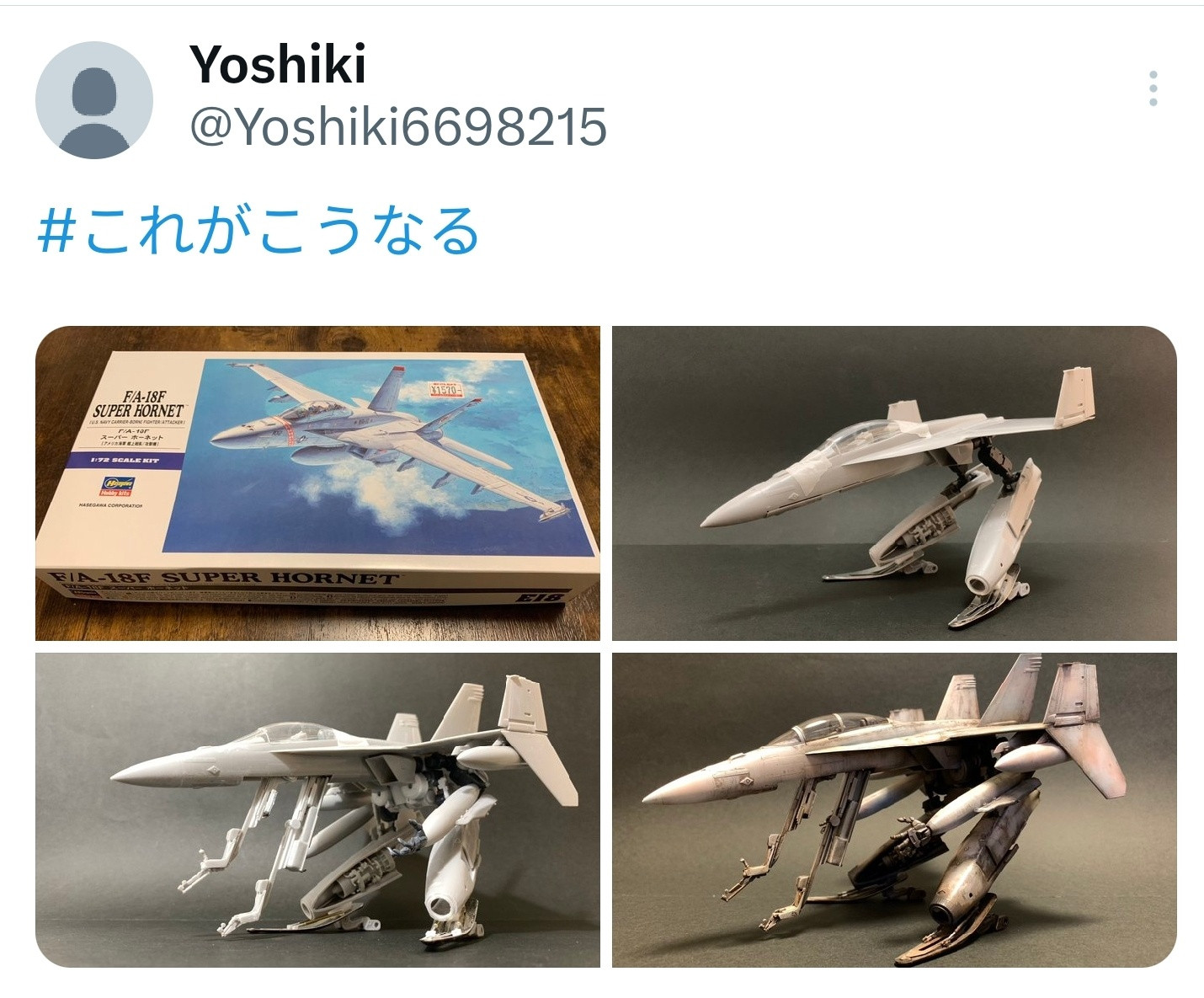 F/A-18GERWALK模型，使用长谷川1/72超级大黄蜂制作。GERW