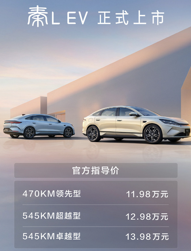 秦LEV11.98万元起，标配天神之眼-C三目版,也就是地平线J6M