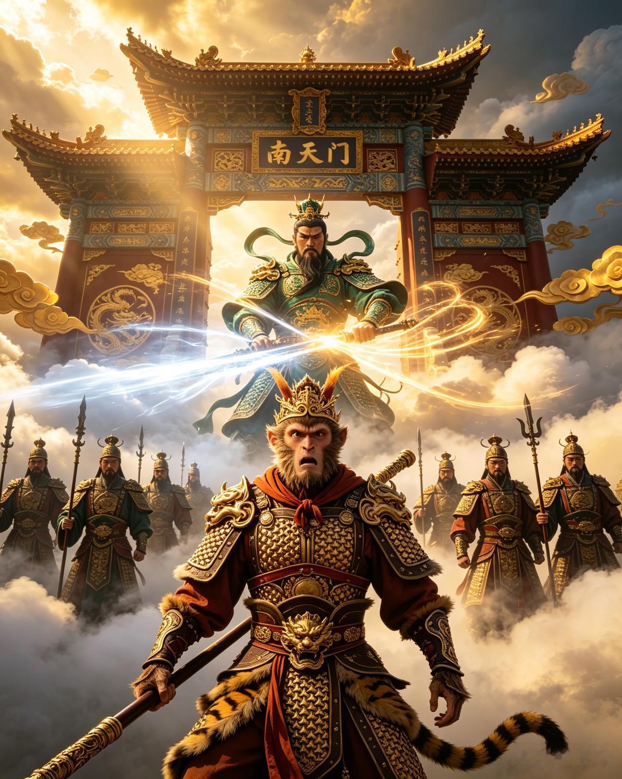 西游记原型大全：看守南天门的增长天王，原型竟是三国一员猛将孙悟空初上天庭时，
