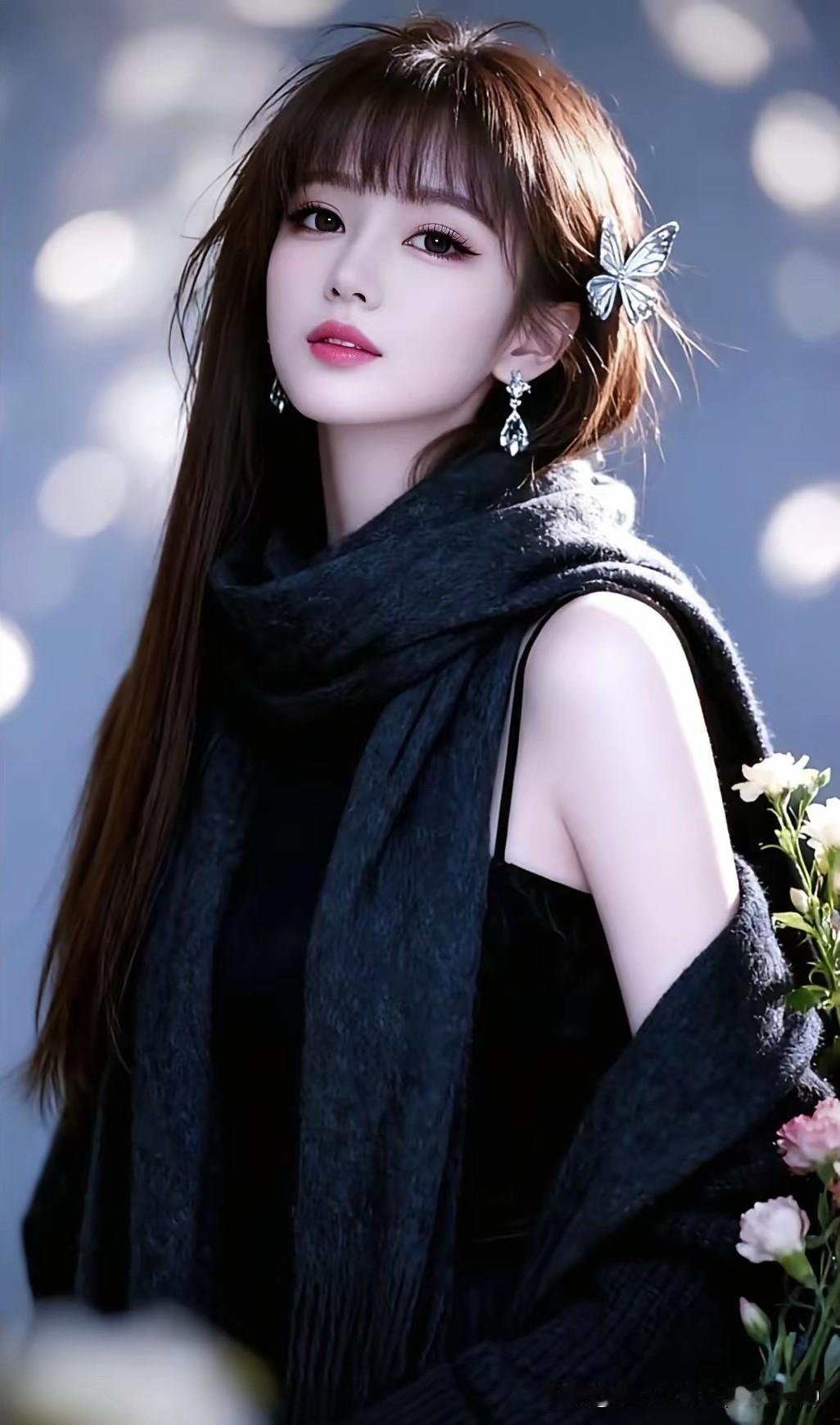 近景中温饱和度拍摄效果很不错，眉清目秀，五官精致，妆容美爆，落落大方，吹弹可破，