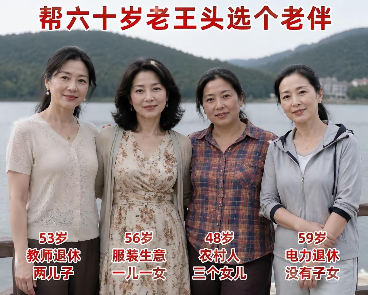 四位女士，以你的眼光，该选哪位做老伴？