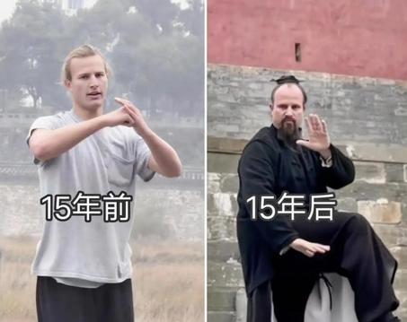 美国男子在武当山修行15年，满头金发竟自然变黑！近日，这位名叫杰克的外国友人