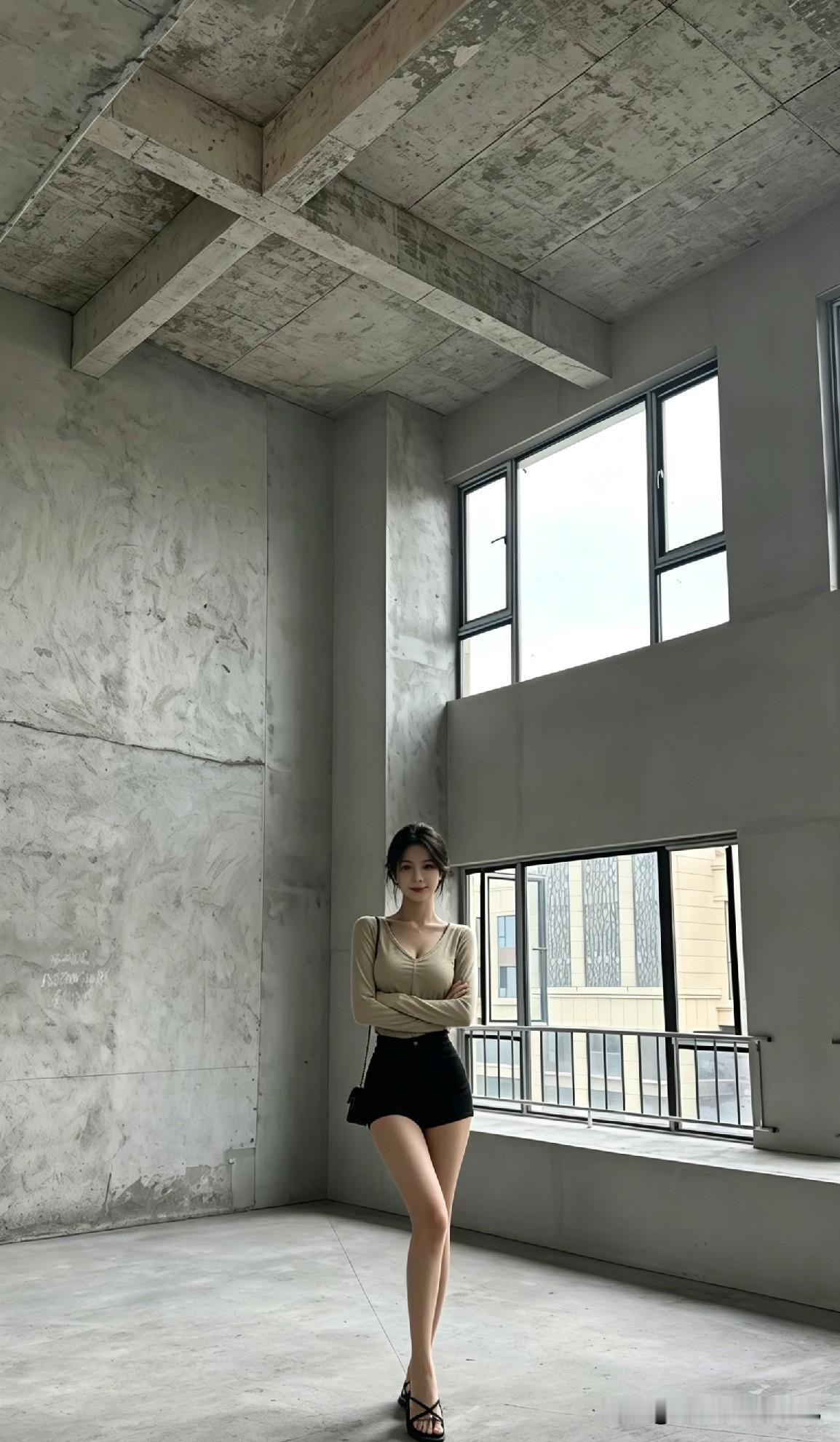 她站在空旷的毛坯房中央，第一次认真打量这个未来的家。阳光从挑高的窗户涌进来