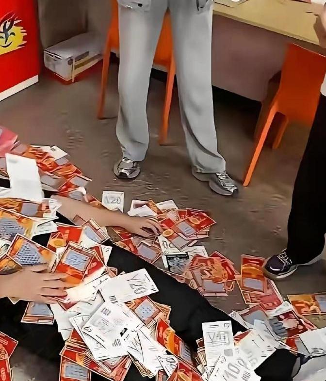 江苏一男子为了验证刮刮乐不是坑，豪砸21万多，把彩票店全包了，当场实测，结果一出