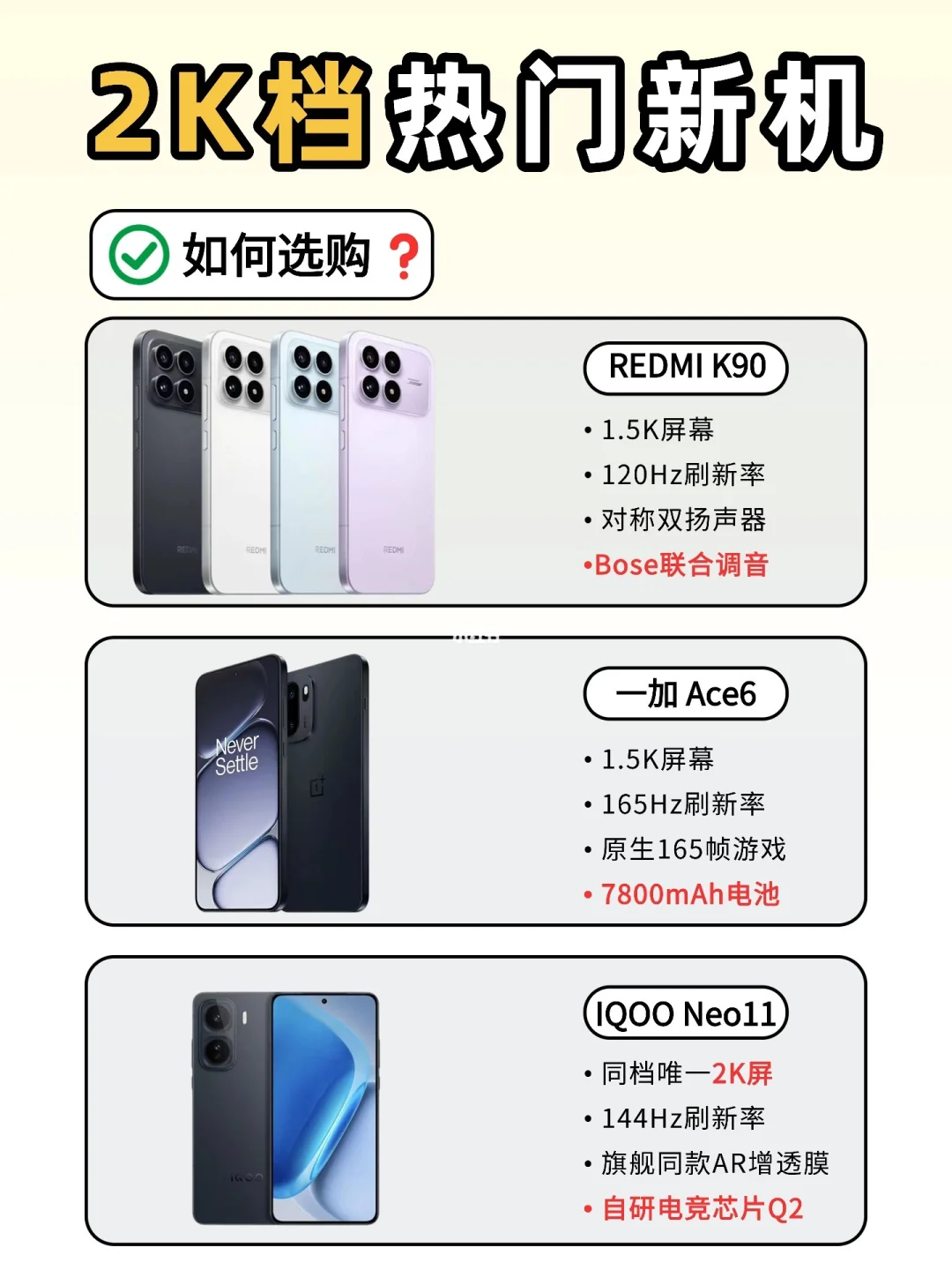 📱2K 档性能手机❗️这三款简直了～
