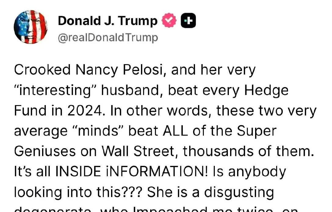 南希·佩洛西危险了，🇺🇸总统特朗普的全文痛批:大骗子南希·佩洛西，还