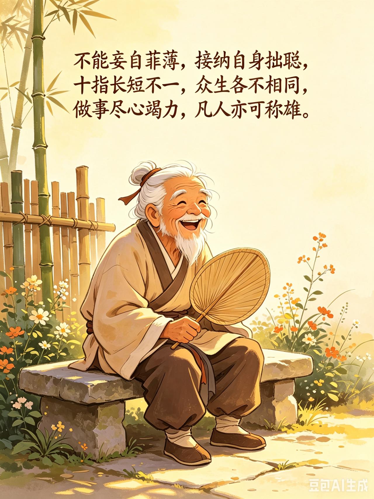 小故事接纳话说一位老农，挑着两只木桶，村外井里挑水，一桶有细