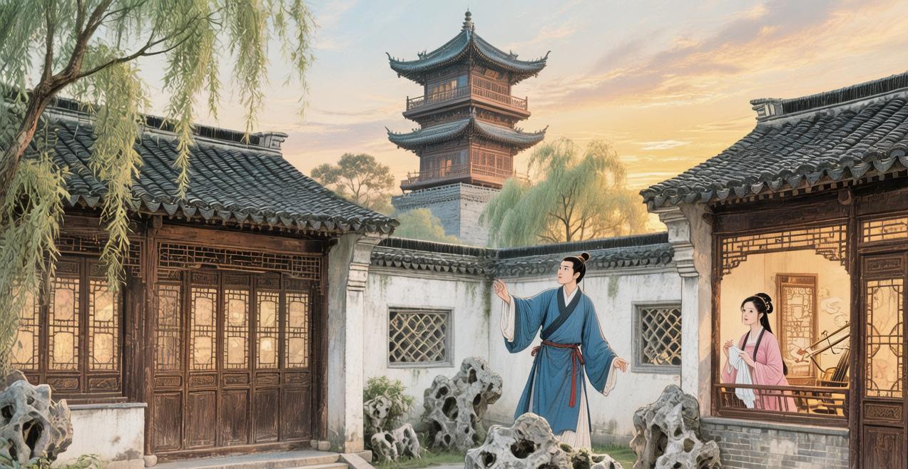 元朝至元年间，松江府有个府学书生叫李彦直，小名玉郎，刚二十岁，文名在外。他家宅院