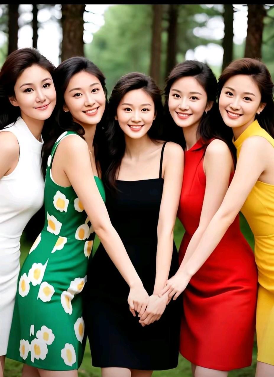 不是最美的都不敢站C位，站在C位上的这位是五位中最美的，她的五官也是五位中最精致