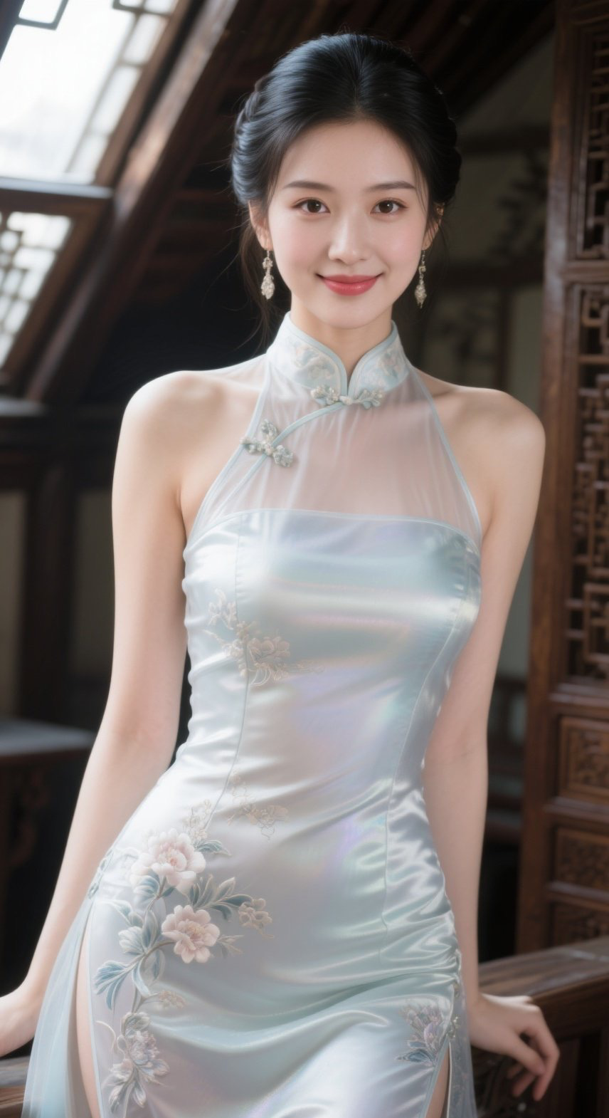 娇俏少妇旗袍裹身，回眸一笑百媚千娇