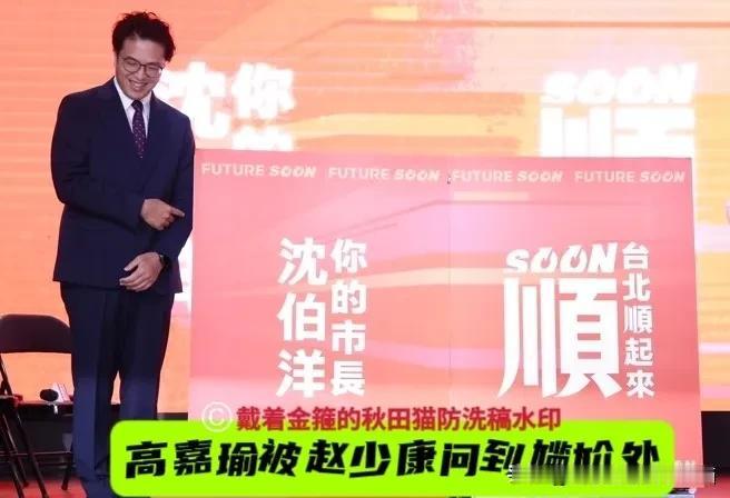 高嘉瑜被赵少康问到尴尬处！沈伯洋竞选主视觉不用绿色用橘色，难道是加入亲民党了？