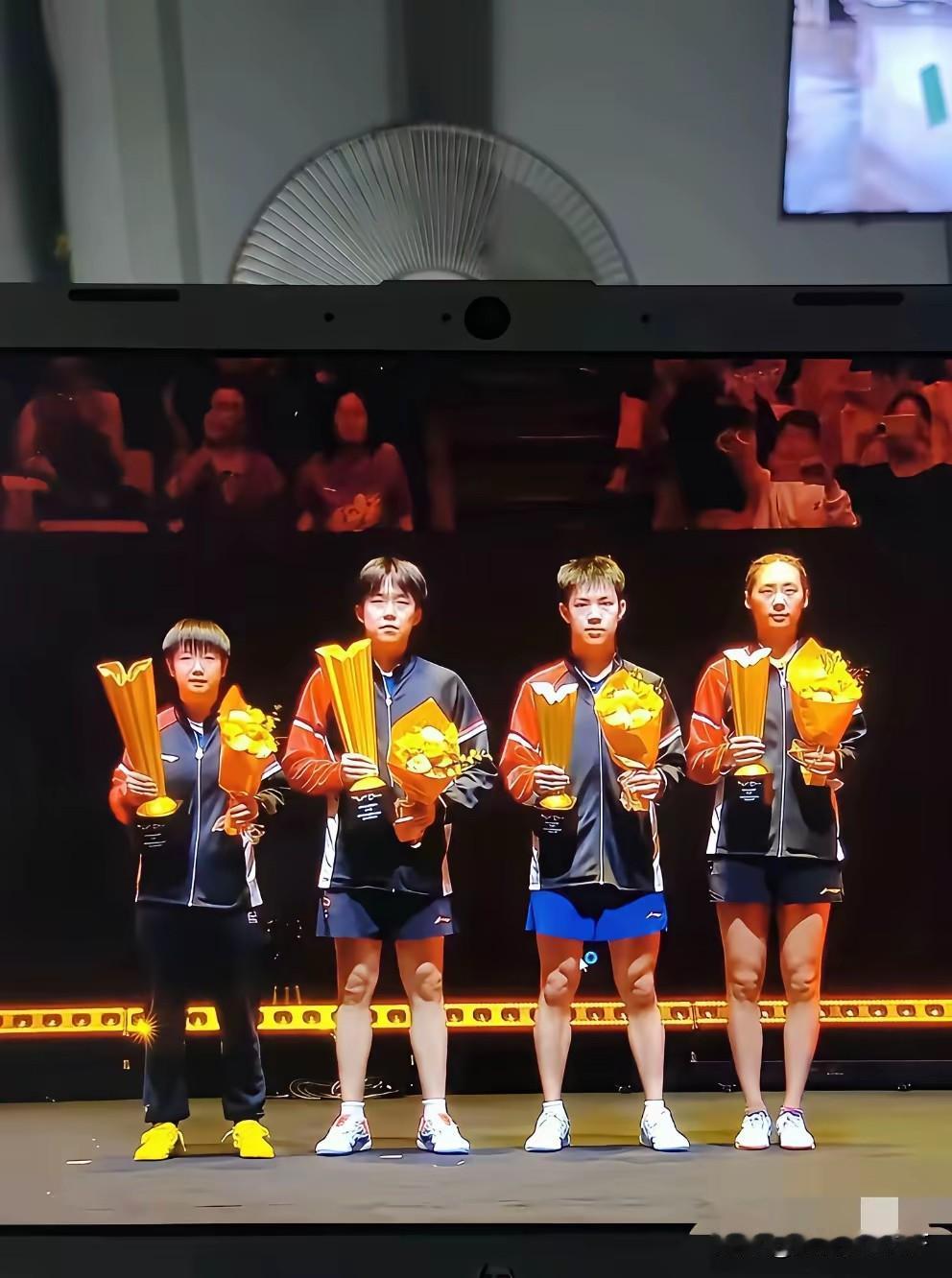 陈熠在国乒女队里绝对是“高海拔”选手，她的身高官方数据在1.77米左右，实际视觉