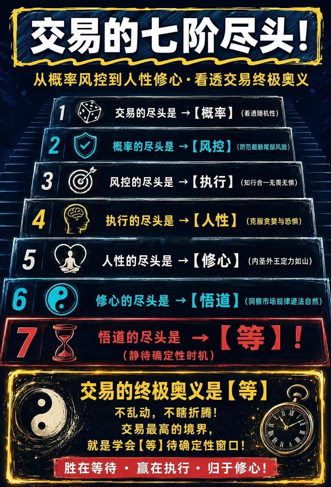 交易的尽头是等——概率→风控→执行→人性→修心→悟道→等交易心法　风控执行　人性