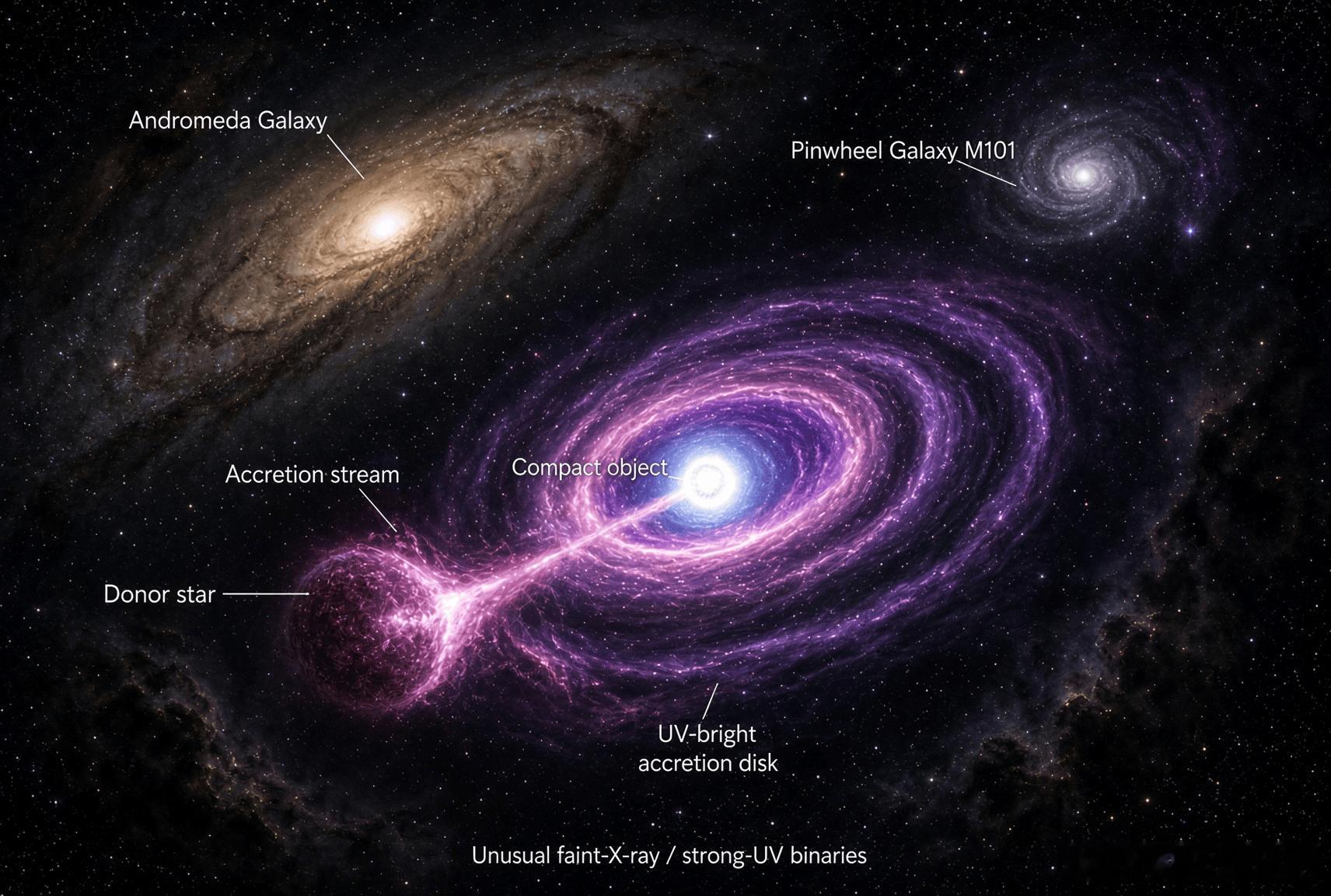 在天鹅座星系和卷积星系M101中，天文学家们发现了一些东西，这些东西的行为不像典
