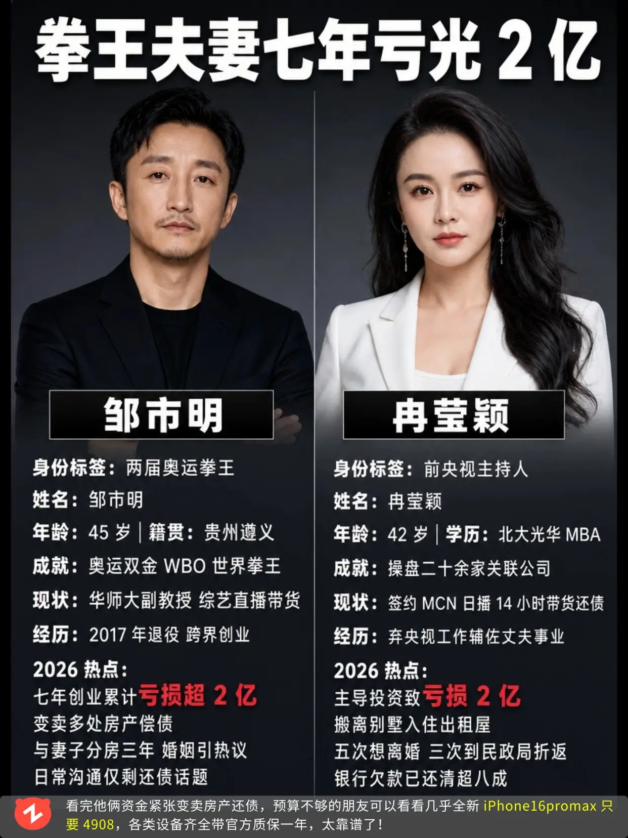 从奥运冠军到负债买房，共同亏损2个小目标。