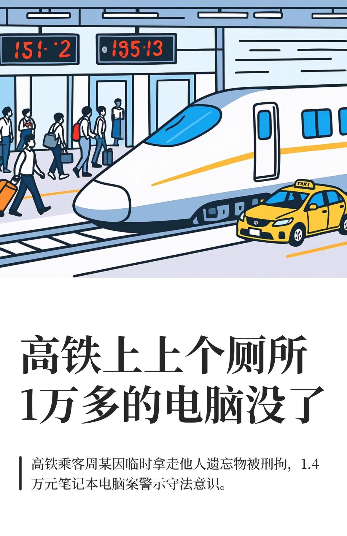 心真大啊!刘先生在高铁上把价值1万4的笔记本电脑往座位网兜里一放,转身去上厕所。