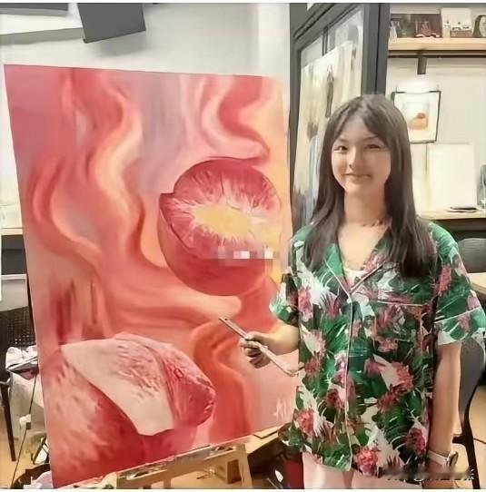 王诗龄13岁画作《桃子》拍出145万，引发诸多争议。不少人认为是家庭背景和名人效