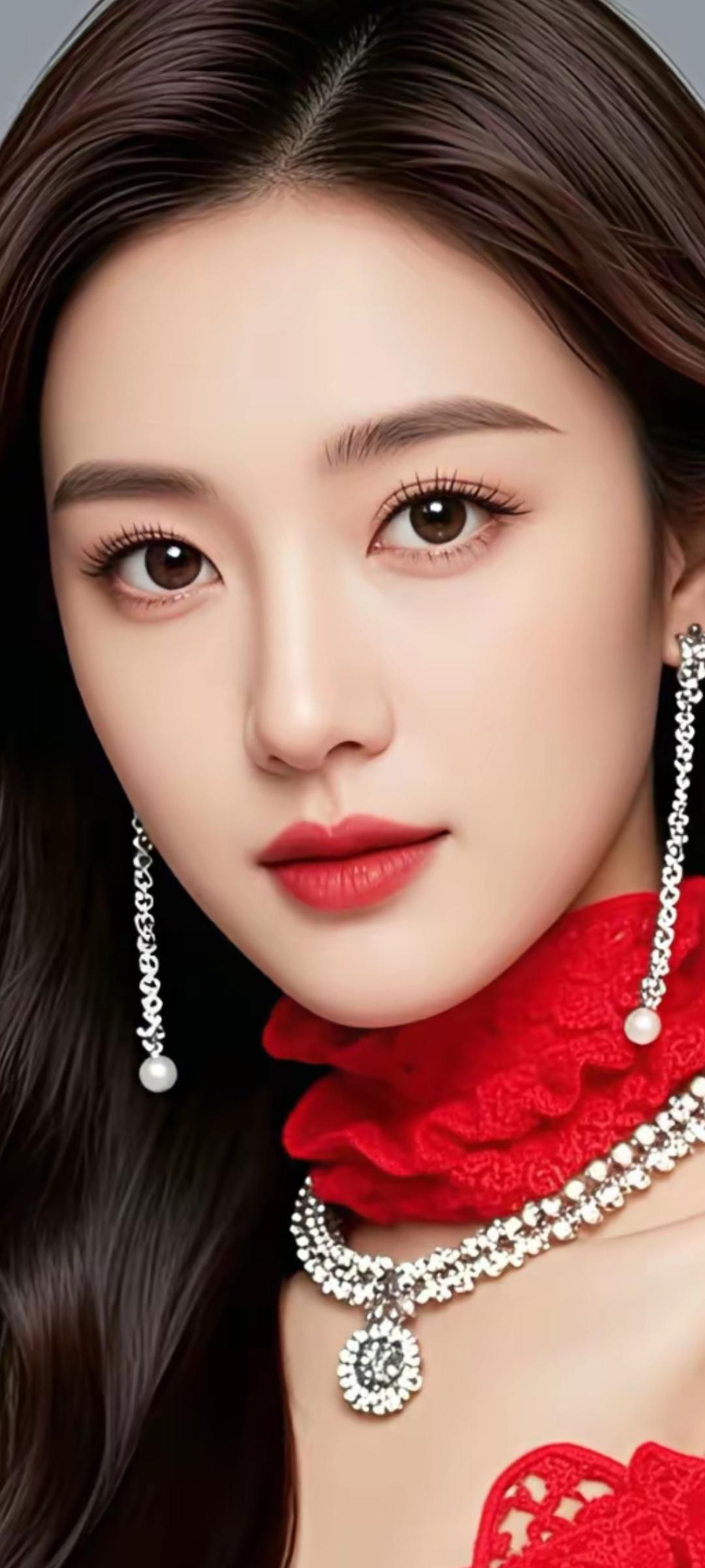 红衣美人，优雅动人，珠宝闪耀，气质非凡！💃💎