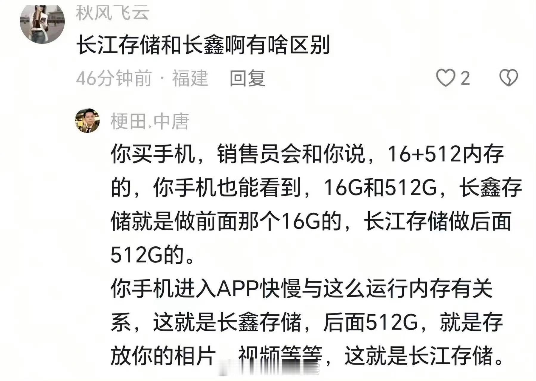 长江存储和长鑫存储两者有啥区别，一图看懂