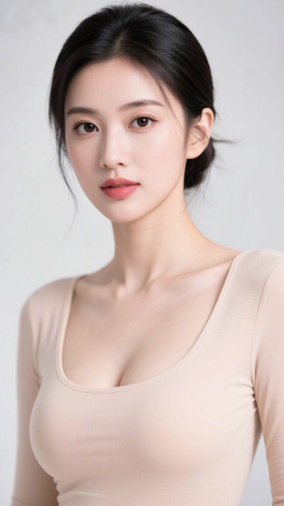 《浅柔里的清宁》淡米色衣料裹着软润的质感，像把晨间的轻雾揉进了贴身的温和里