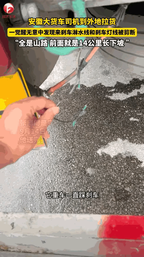 “严查到底！”9月14日，甘肃平凉，一名外地货车司机到当地拉货，为安全将车停在交