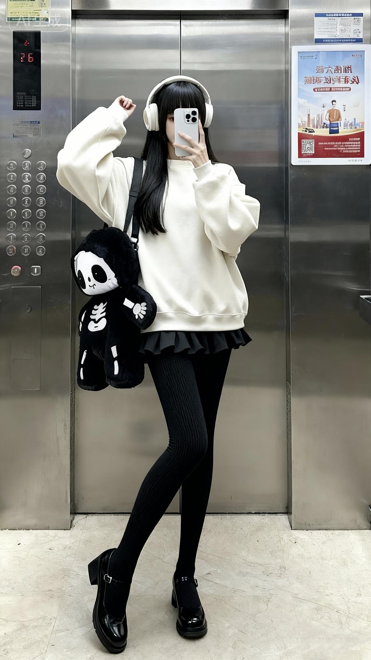 昨天已成为昨天，今天还好吗？这种又甜又拽的风格你们爱了吗？电梯拍照日常分享o