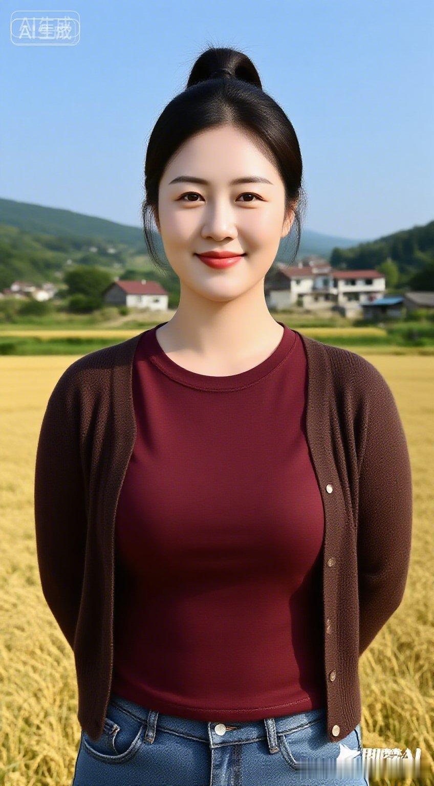 田园少女，笑靥如花，自然之美