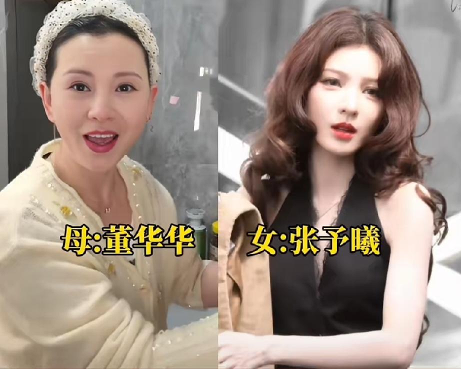 总有人好奇女明星的高颜值从何而来，看完这些母女同框瞬间就有答案。张予曦和母亲董