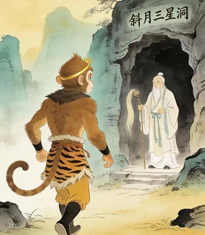 灵台方寸山，斜月三星洞。孙悟空学成七十二变，正满心欢喜要下山闯荡，却被菩提老祖叫