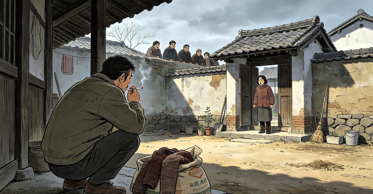 一男子被媳妇骂了40分钟后，愤然出走，一去12年。临走时媳妇问他：“你走了就不回