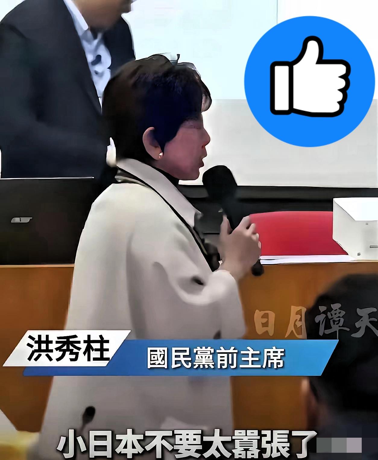 这下好了全国人民都知道了，洪秀柱公开声称日本是“小日本”，并公开警告:“小
