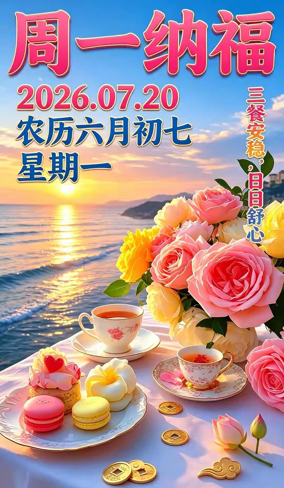 愿你眉眼，常带笑意，愿你日常，满是清欢。送你顺遂，步步无忧；送你安康，四季