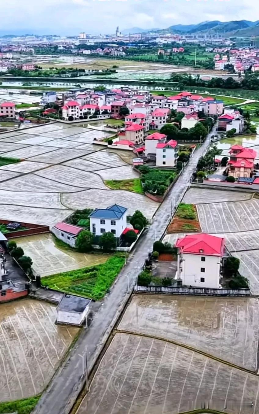 网友在江西航拍的农村画面，这样看江西的乡村风貌也挺好的，村民们自家也是有着独栋的